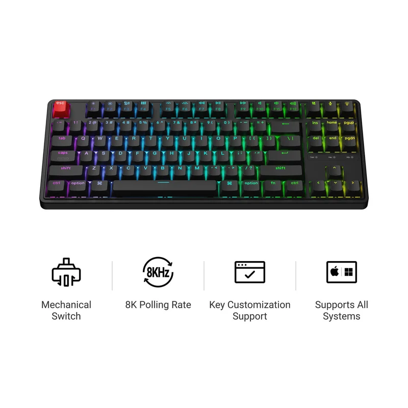 Keychron C3 Pro 8K keyboard Universal USB QWERTY UK English Black