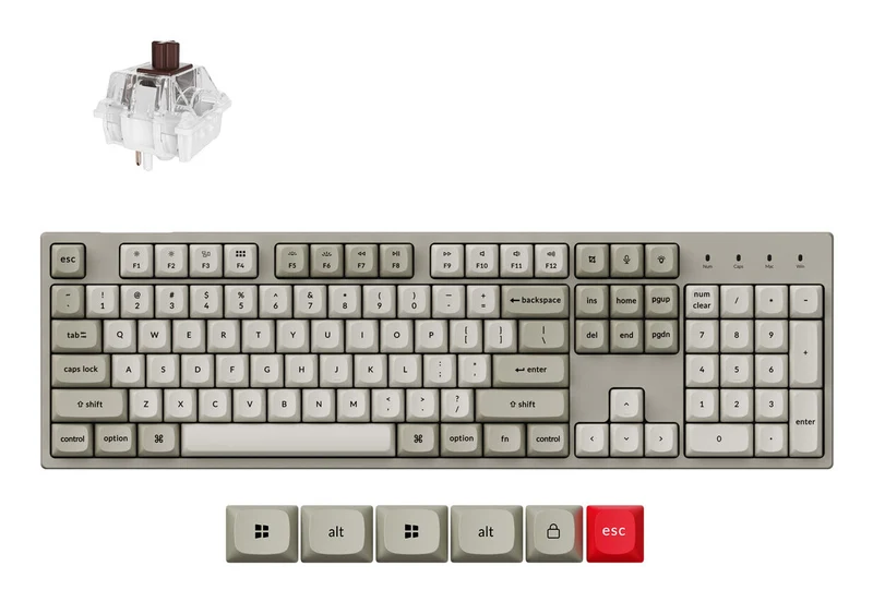 Keychron C2 Pro 8K keyboard Universal USB QWERTY UK English Grey
