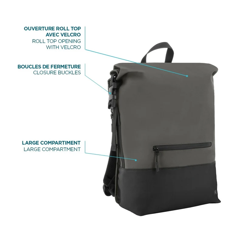 Mobilis 070007 laptop case 40.6 cm (16") Backpack Black, Grey