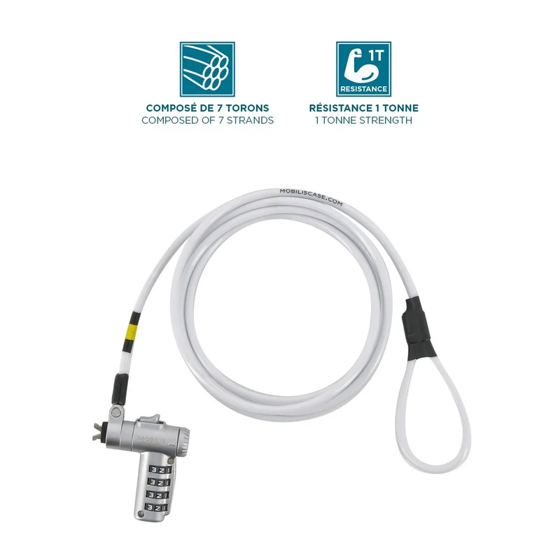 Mobilis 001379 cable lock White 1.8 m