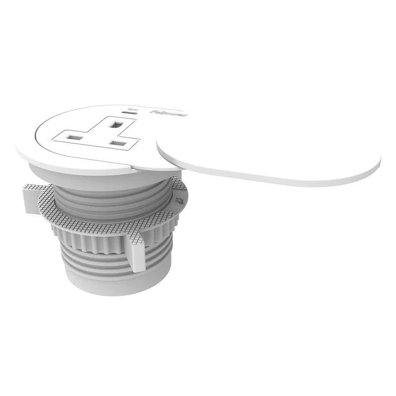Fellowes Power Spot with 1 Power Socket & 1 USB-C Port White