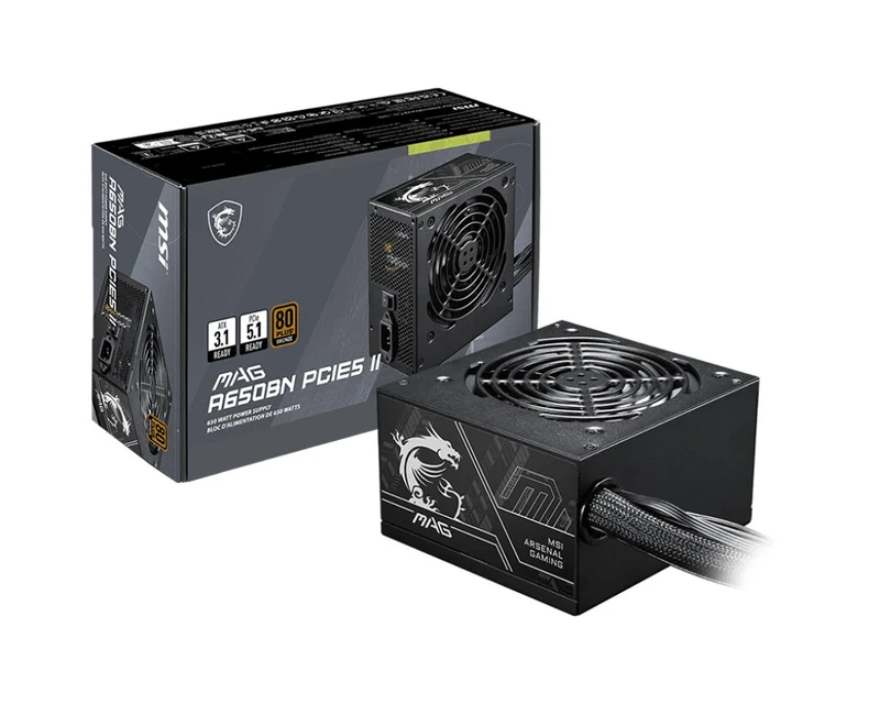 MSI MAG A650BN PCIE5 II power supply unit 650 W 20+4 pin ATX ATX Black