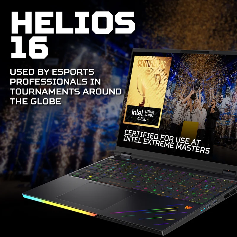 Acer Predator Helios 16 AI (PH16-73) Intel Core Ultra 9, 64GB, 1TB SSD, RTX5090, 16" WQXGA, Windows 11 Gaming Laptop