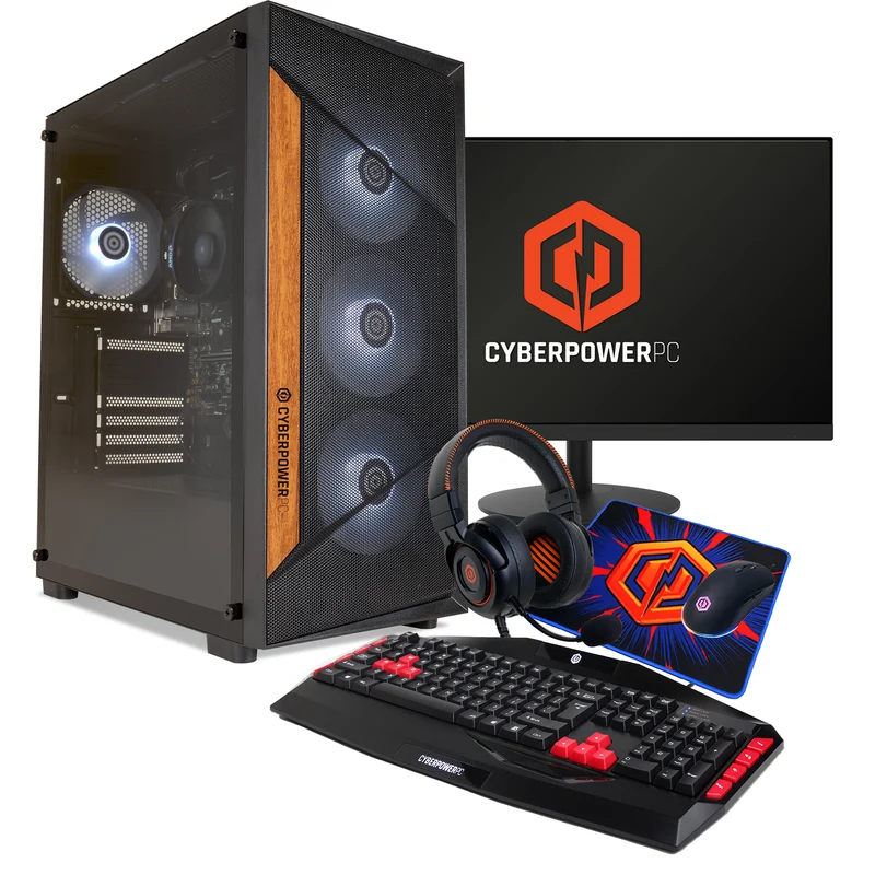 CyberPowerPC #BTO1002, 16GB DDR5, 500GB NVMe, Windows 11, PC Bundle