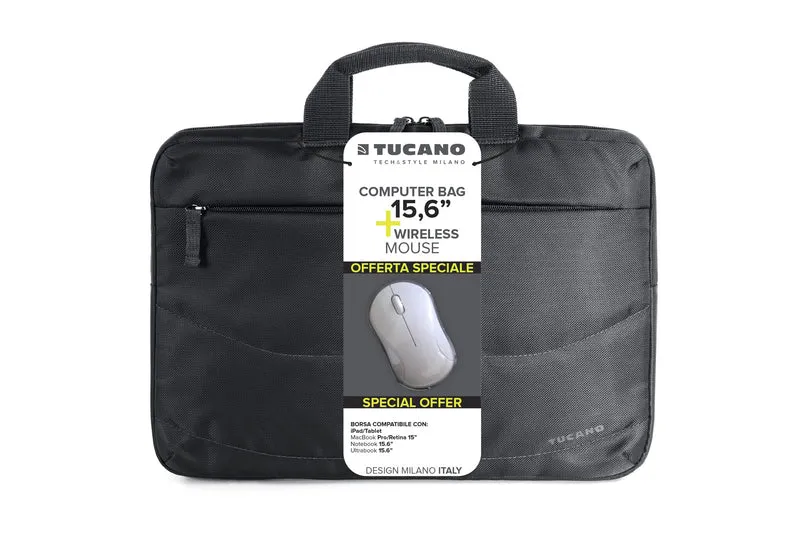 Tucano IDEA Notebook 15.6" Messenger case with mouse included Black
