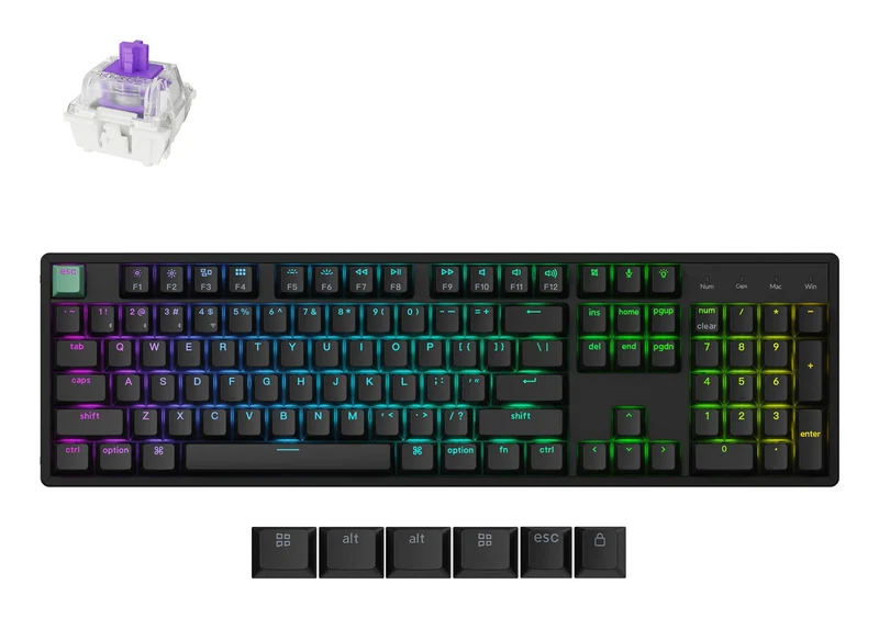 Keychron K10 HE keyboard Gaming USB + RF Wireless + Bluetooth QWERTY UK English Black