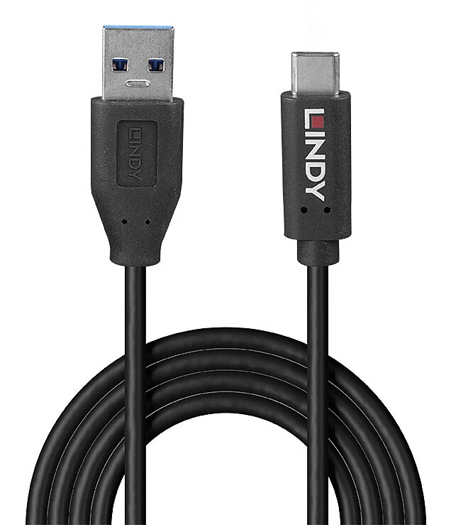 Lindy 36970 USB cable USB 3.2 Gen 2 (3.1 Gen 2) 0.5 m USB A USB C Black