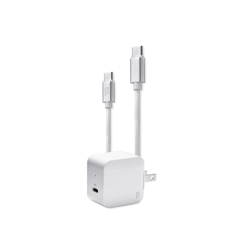 Chargeur iStore Power Cube 20W et câble USB-C vers USB-C