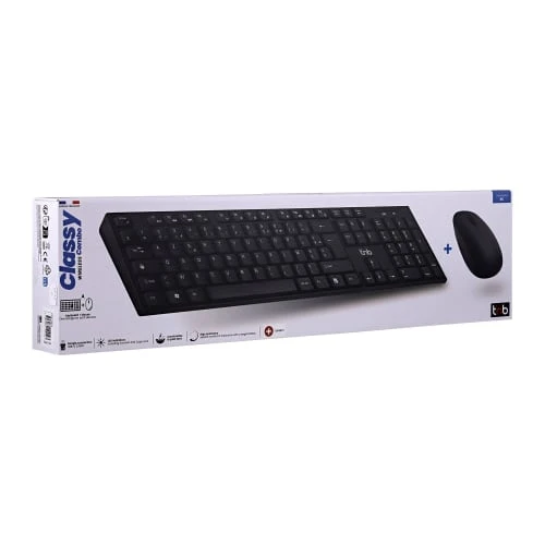 Combo clavier et souris sans fil CLASSY noir - QWERTZ (SUISSE)