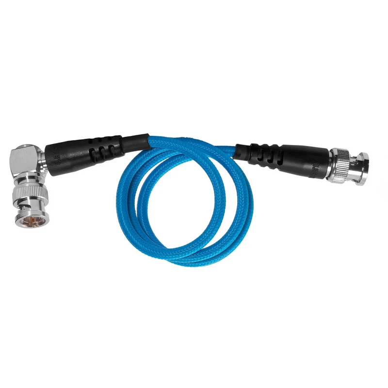 Kondor Blue 20" 12G SDI Straight to Right Angle Cable for 4K 60p Camera Monitors and Transmitters (Kondor Blue)