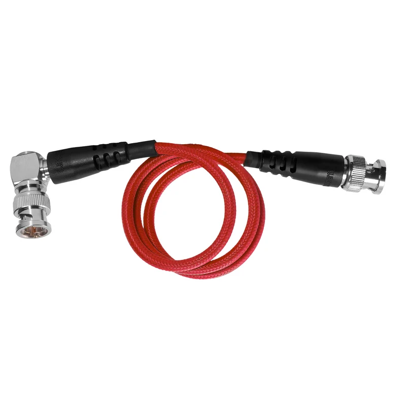 Kondor Blue 20" 12G SDI Straight to Right Angle Cable for 4K 60p Camera Monitors and Transmitters (Cardinal Red)