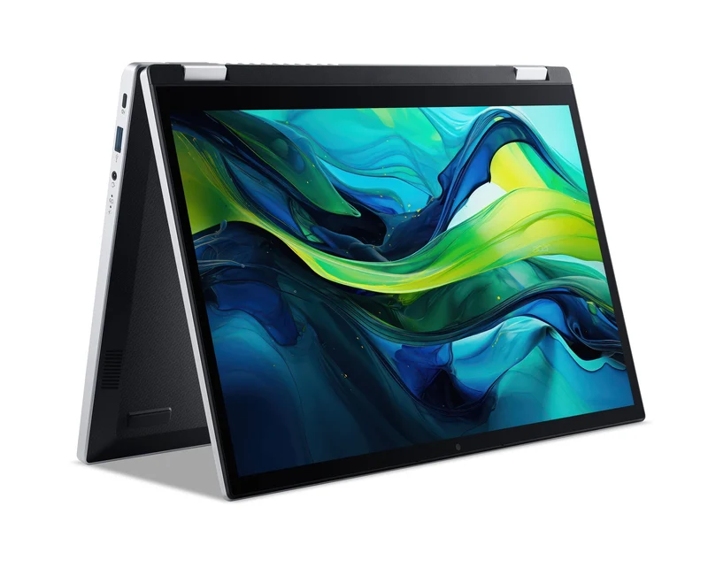Acer Aspire Go Spin 14 Laptop, Intel Core 3 N355, Hybrid (2-in-1), 14" Touchscreen WUXGA, 8 GB LPDDR5-SDRAM, 256 GB SSD, Windows 11 Home - Silver (NX.J3UEK.008)