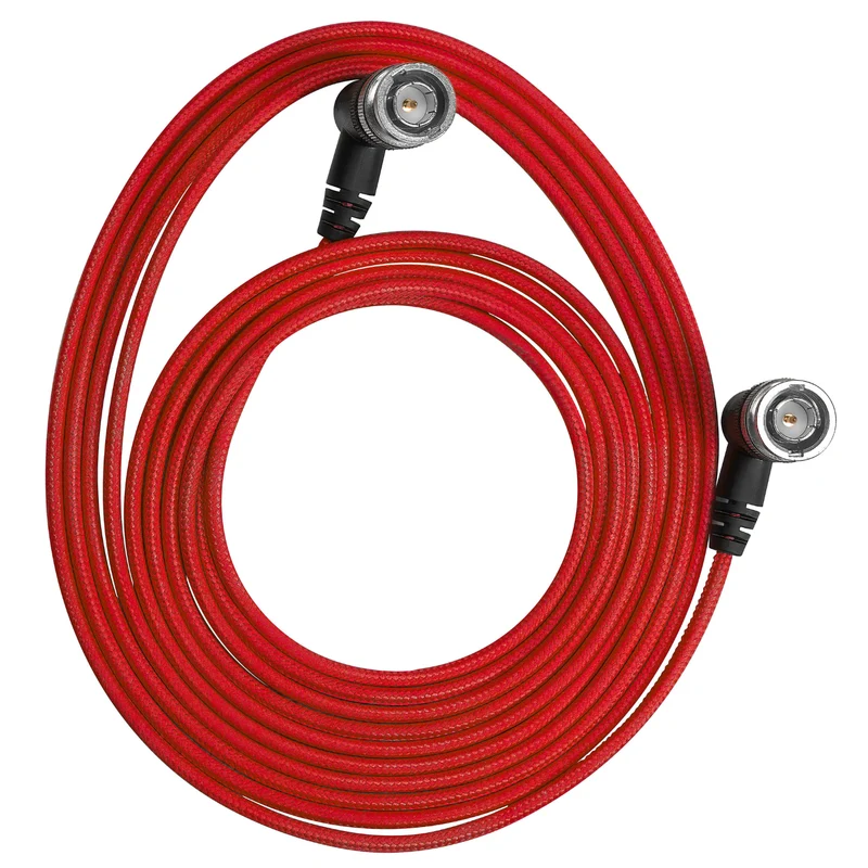 Kondor Blue Ultra Thin 6G SDI Video Cable Right Angle BNC (10ft) (Cardinal Red)