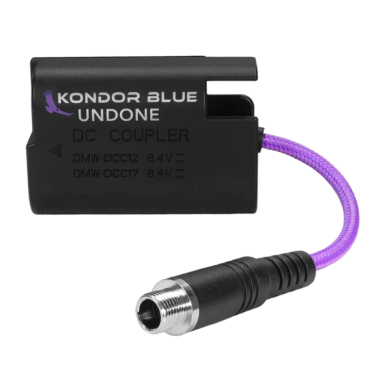 Kondor Blue GERALD UNDONE 4" Female Locking DC Barrel 2.1 to LPE6 Dummy Battery