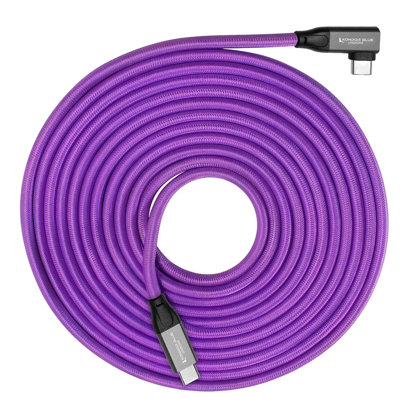 Kondor Blue Gerald Undone 15FT Tether USB-C 3.2 Cable for Data & Charging (Right Angle)