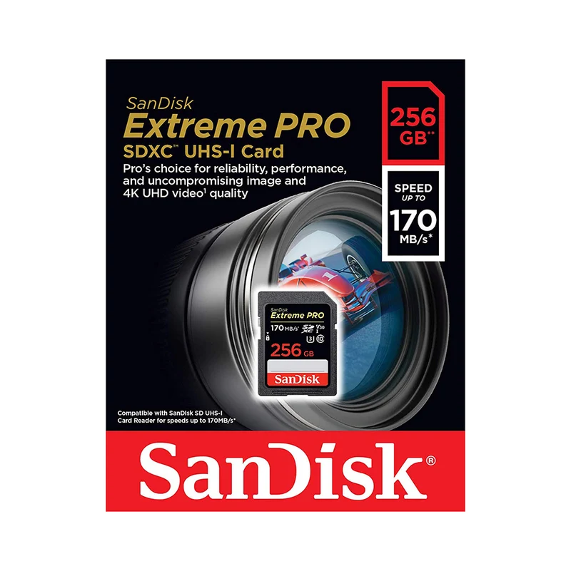 SanDisk 256GB Extreme Pro SDXC UHS-I U3 V30 Memory Card
