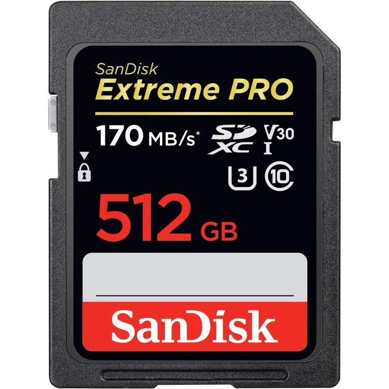 Sandisk Extreme PRO SDXC 512GB 170MB/s UHS-I V30 Memory Card