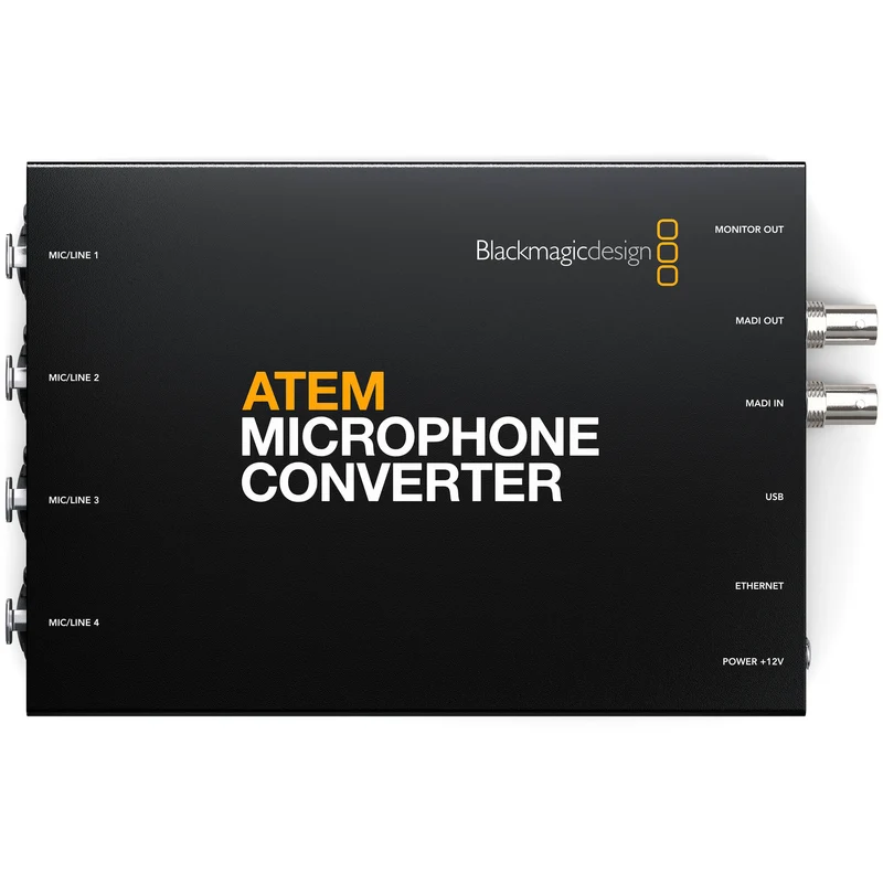 Blackmagic Design ATEM Microphone Converter with 12V DC Power Supply
