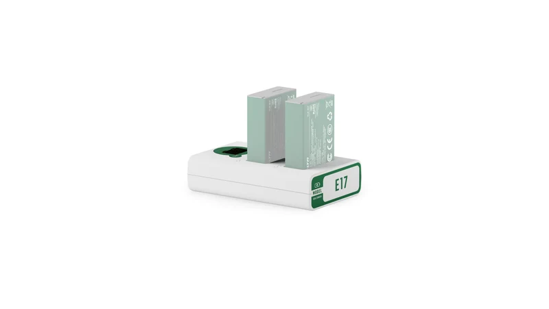 Tilta Dual-Channel Charger for Canon LP-E17 Batteries, Ash Green