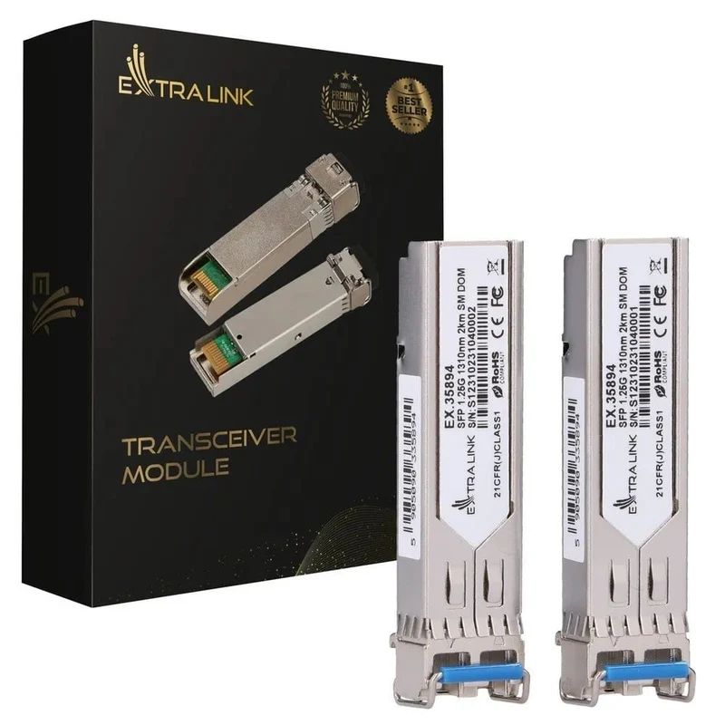 Extralink SFP 1.25G 2-pack | Module SFP | 1,25Gbps, LC/UPC, 1310nm, 2km, mode simple, DOM