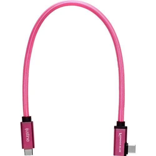 Kondor Blue iJustine Pink USB C 3.1 Data and Charging Cable 10Gb/s Data Speed & 100W Power Delivery (1 FT)