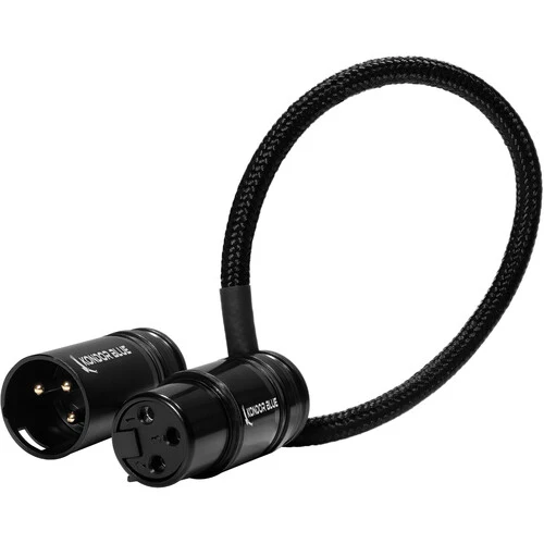Kondor Blue 8” Straight Low Profile Right Angle XLR Cable (Raven Black)