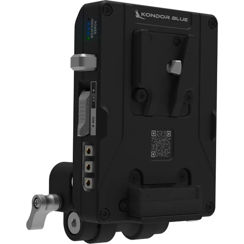 Kondor Blue Pro V-Mount Battery Plate with Swiveling Rod Block (Raven Black)