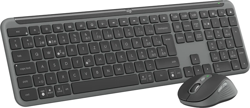 Logitech Signature Slim MK950 for Business clavier Souris incluse Bureau RF sans fil + Bluetooth QWERTZ Suisse Graphite