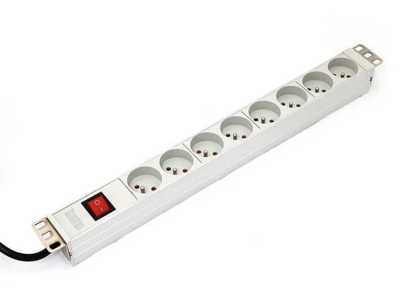 Digitus A-19-STRIP-2-IMP unité de distribution d'énergie 8 sortie(s) CA 1U Blanc