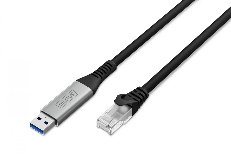 Câble adaptateur USB-A vers RJ45 Cat. 6A S/FTP, 1 Gbit/s, USB 3.2 Gen1, LSZH, 3 m