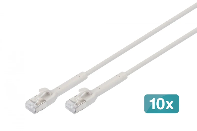 Digitus DK-1632-A-020B-10 Câble de raccordement angulaire CAT 6A F-FTP, cuivre, 2 m, gris, 10 pieces