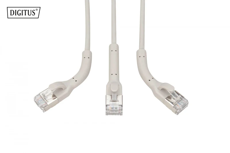 Digitus DK-1632-A-015B-10 Câble de raccordement angulaire CAT 6A F-FTP, cuivre, 1,5 m, gris, 10 pieces