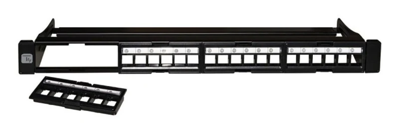 Techly I-KS PP-24-DEN Panneau de brassage UTP Keystone 24 ports avec 4 sections amovibles de 6 ports