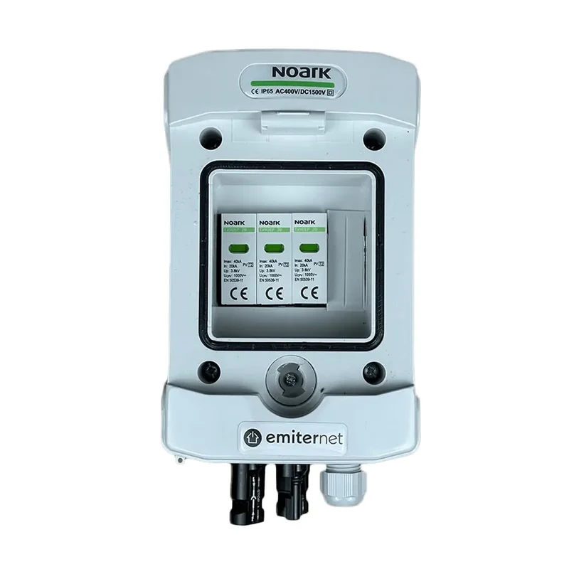EMITER EM-1N_DC Tableau de distribution DC, IP65, limiteur de surtension DC Noark 1000V type 2, 1x chaîne PV, 1x MPPT