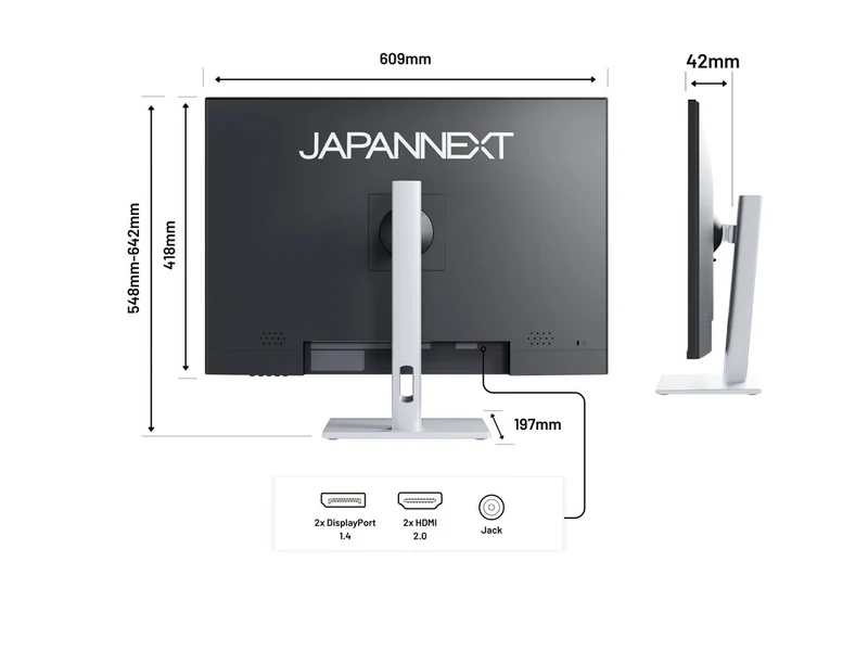JAPANNEXT - Écran LCD - 28.2p - 3840x2560 4K 60 Hz - IPS - 5 ms - Garantie 3 ans