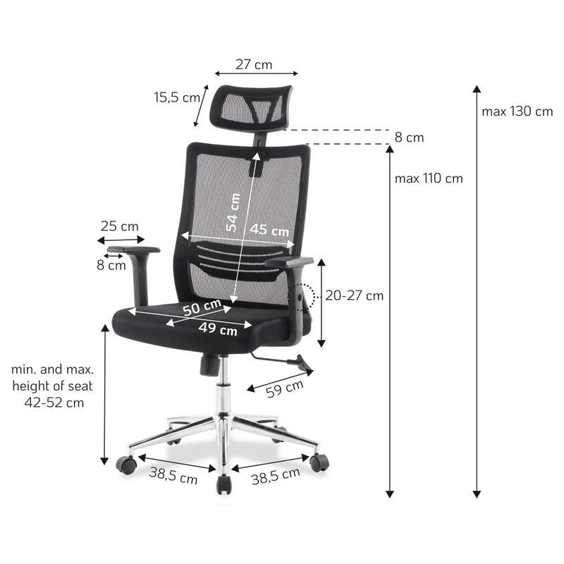 Techly ICA-CT MC021 Chaise de bureau noire 21