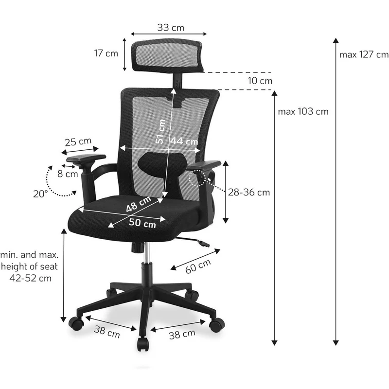 Techly ICA-CT MC016 Chaise de bureau noire 16