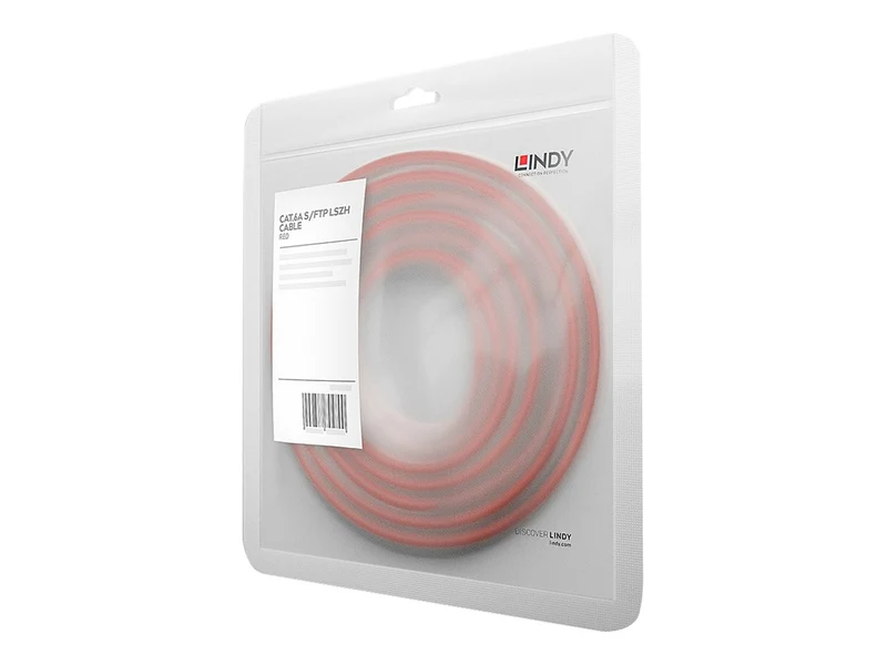 LINDY S/FTP Cat.6A Cable Red 30m LSOH incl. Testprotocol