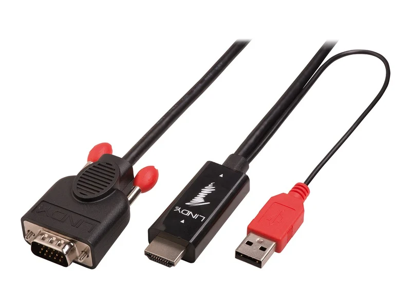 LINDY HDMI to HDMI adapter cable 3m. HDMI Male to VGA Male