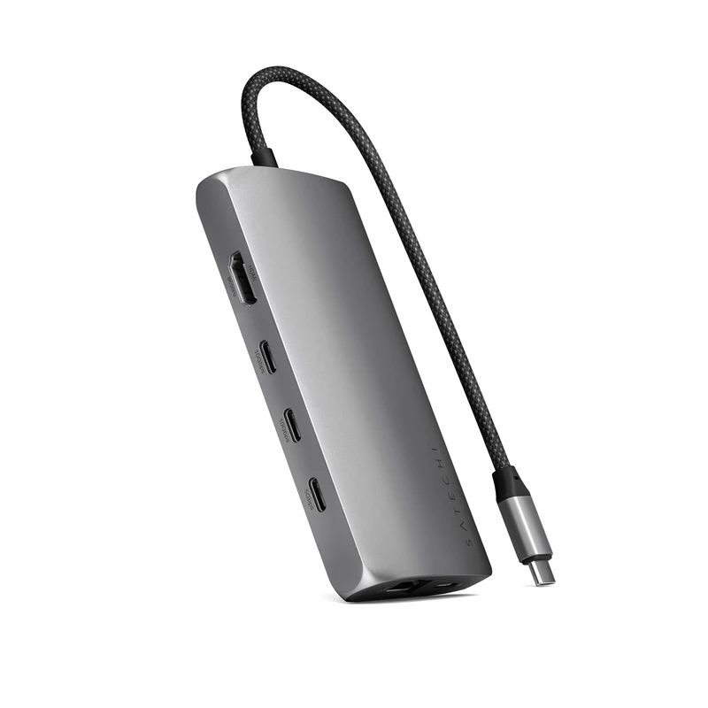 Satechi ST-P8KEM laptop dock/port replicator Wired USB 3.2 Gen 1 (3.1 Gen 1) Type-C Grey