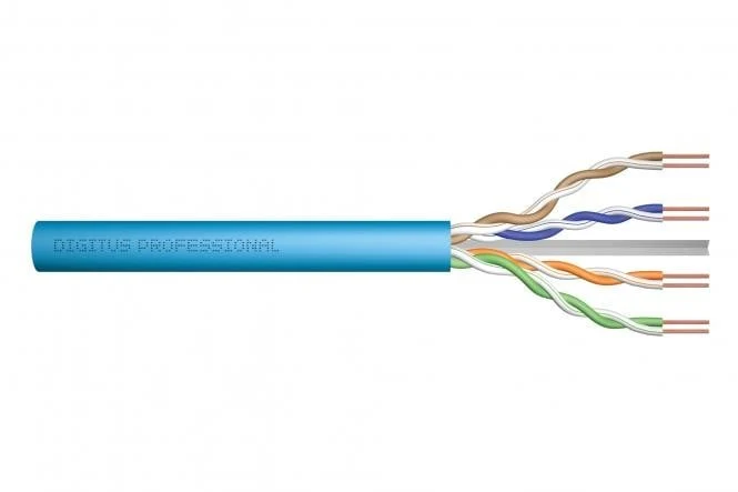 CAT 6A U-UTP installation cable, 500 MHz Dca (LSZH-1), AWG 23/1, 50 m drum, sx, blue