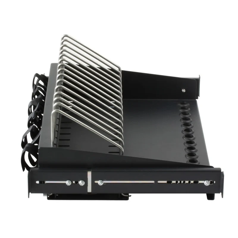 Techly I-CABINET-TRAY14BK Étagere Rack Rétractable pour Appareils Mobiles 14 Emplacements