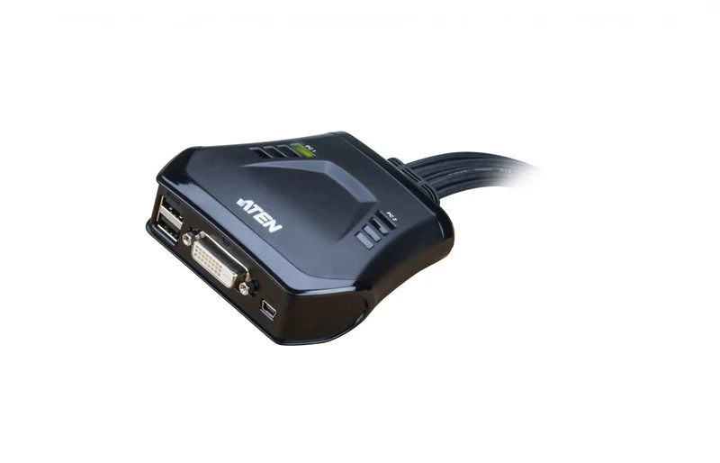 ATEN Commutateur KVM câble DVI USB 2 ports avec sélecteur de port distant