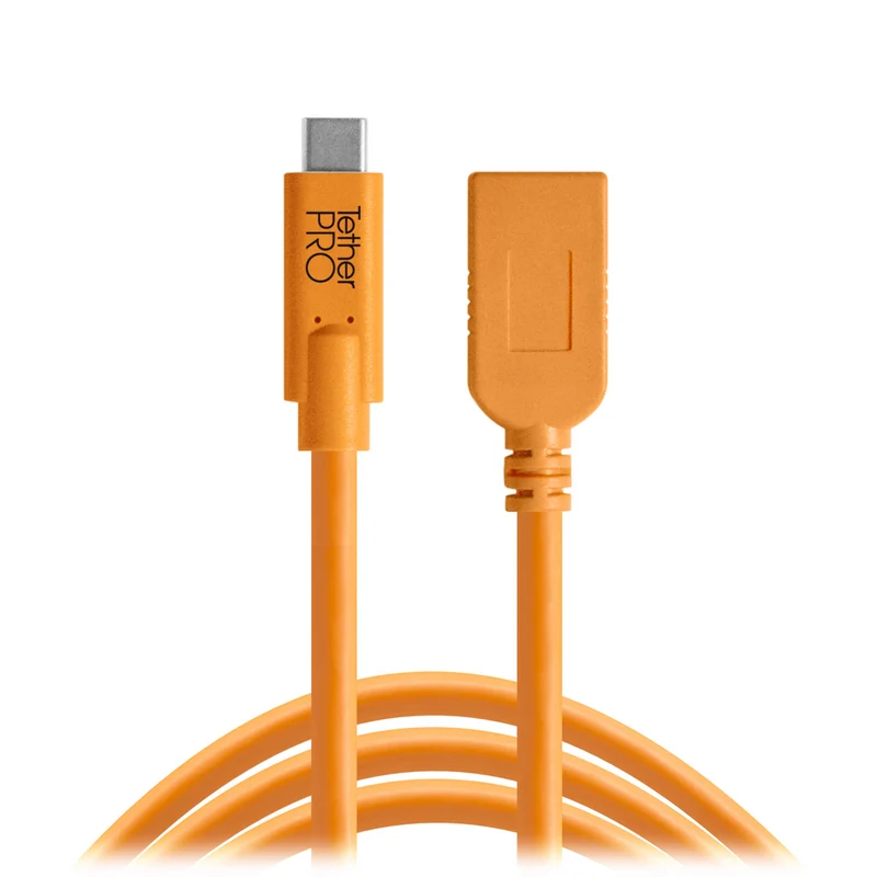 Tether Tools TetherPro USB Type-C to USB Type-A Extension Cable - 15', Orange