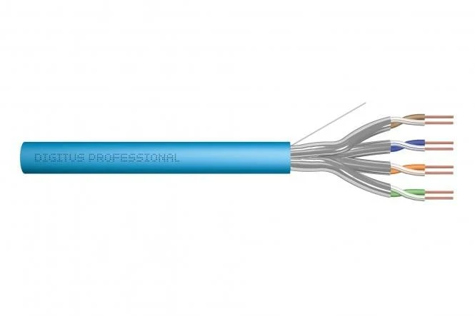 CAT 6A U-FTP installation cable, 500 MHz Dca (LSZH-1), AWG 23/1, 50 m drum, sx, blue