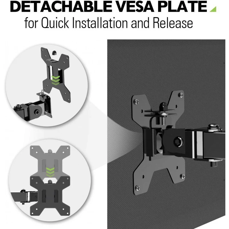"Techly ICA-LCD 503BK2 Support de bureau rotatif pour moniteurs LCD de 13 a 27"", 8kg"