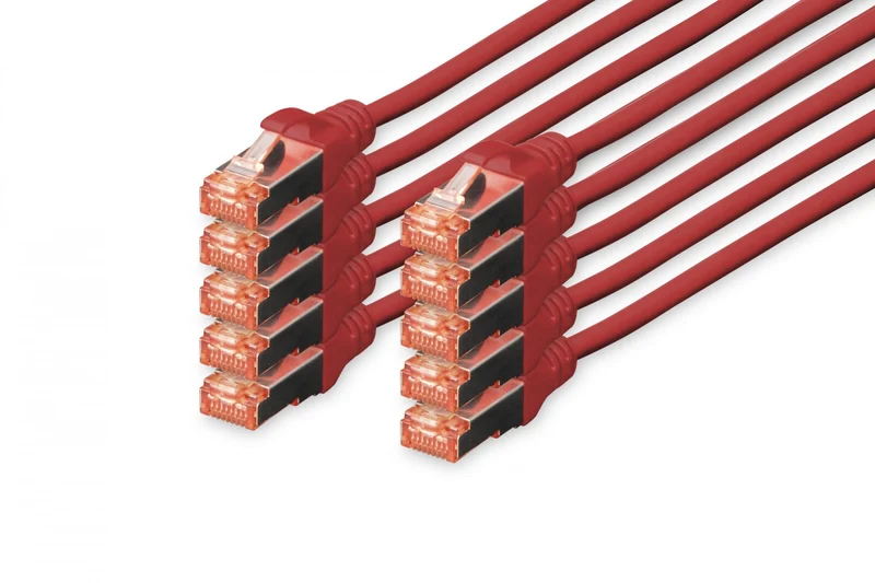 Digitus DK-1644-030-R-10 câble de réseau Rouge 3 m Cat6 S/FTP (S-STP)