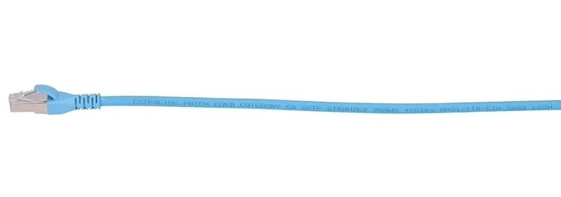EXTRALINK LAN patchcord CAT.6A S/FTP 10m 10G shielded foiled twisted pair bare copper BLUE