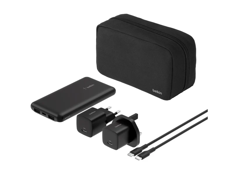 BELKIN 10k Power Bank + 2x 25W UK & EU + 1m C-C Cable Bundle