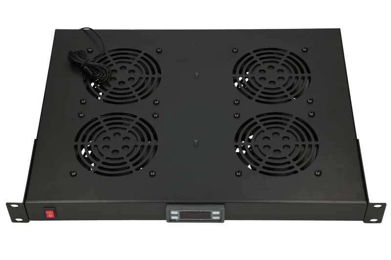"Extralink 19\"" RACK MOUNT FAN PANEL (4 FANS) WITH THERMOSTAT Panneau ventilation"